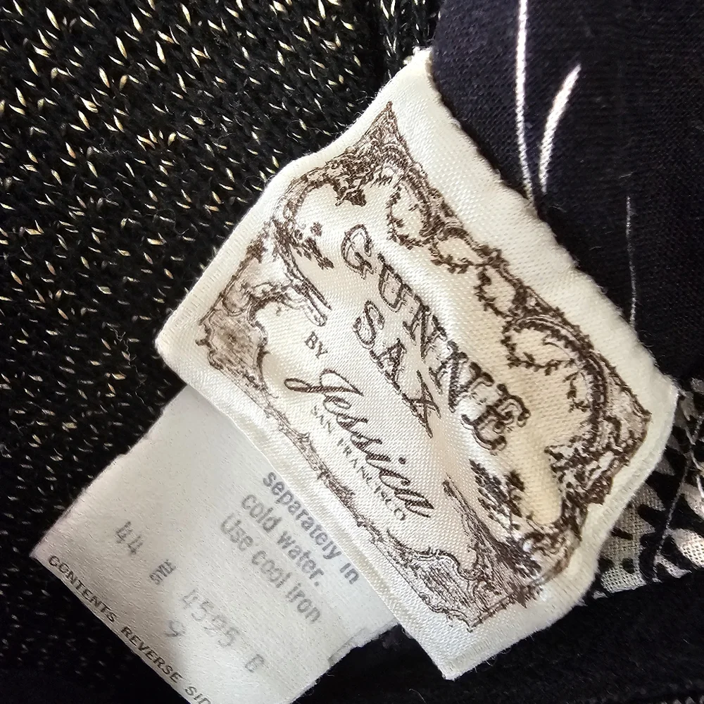 Gunne Sax Black and White Long Sleeve Dress - Picture 4 of 4